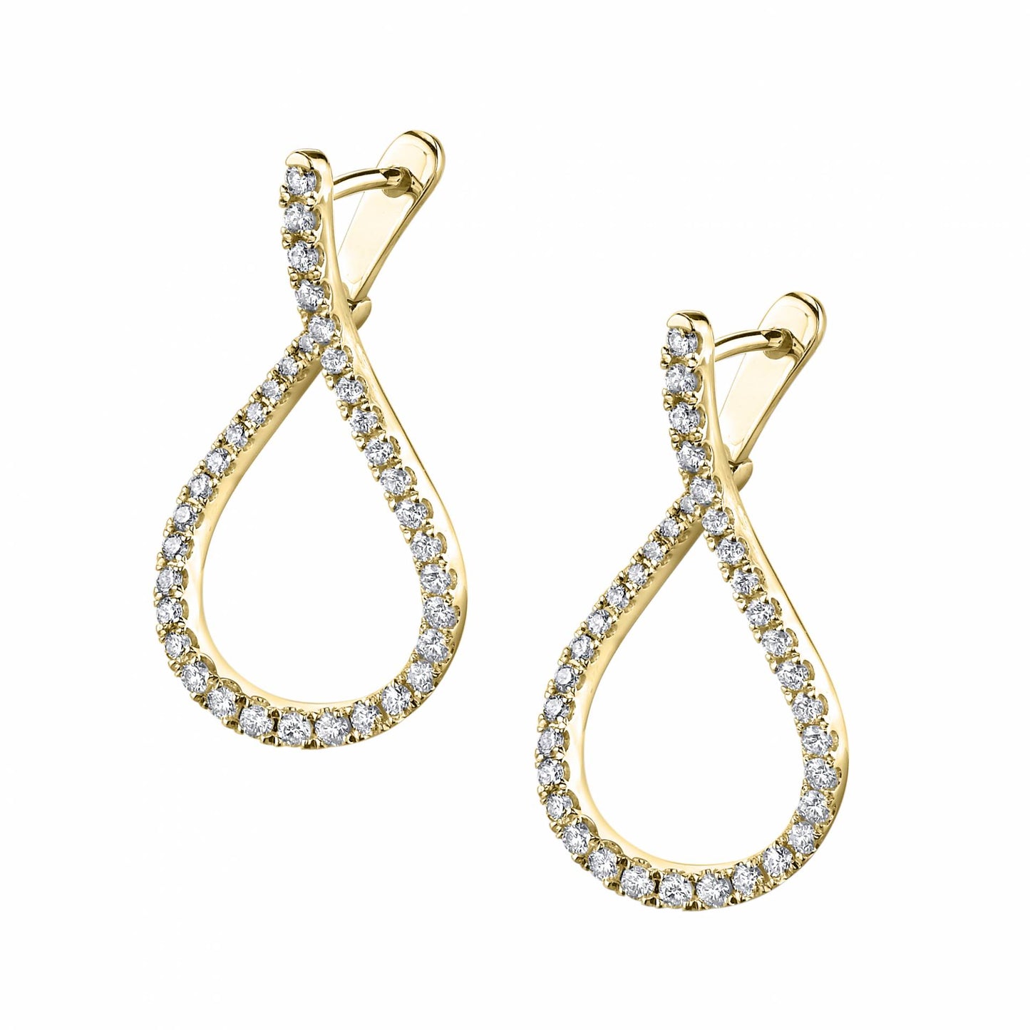 Modern Diamond Hoop Earrings - 1.0 Carat