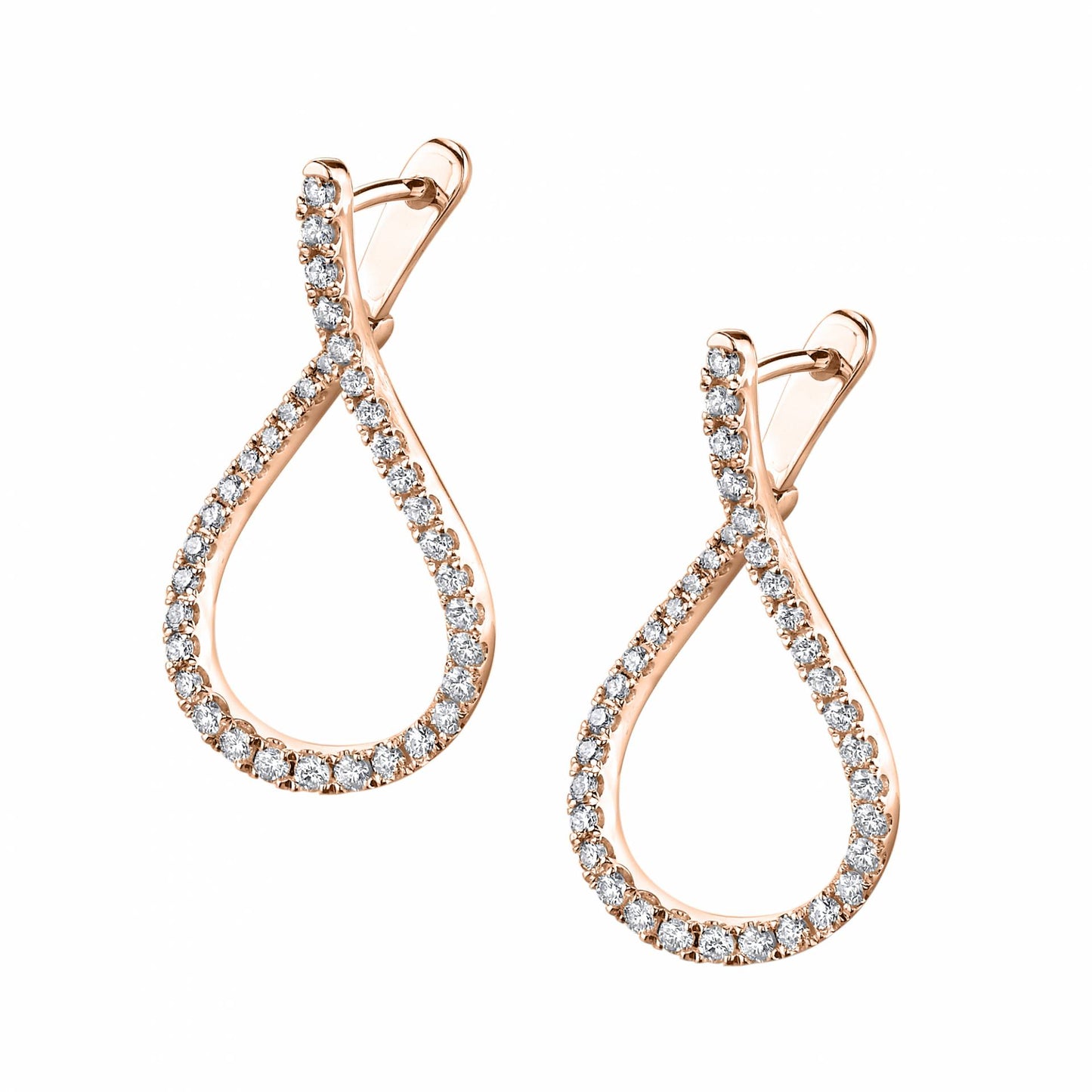 Modern Diamond Hoop Earrings - 1.0 Carat