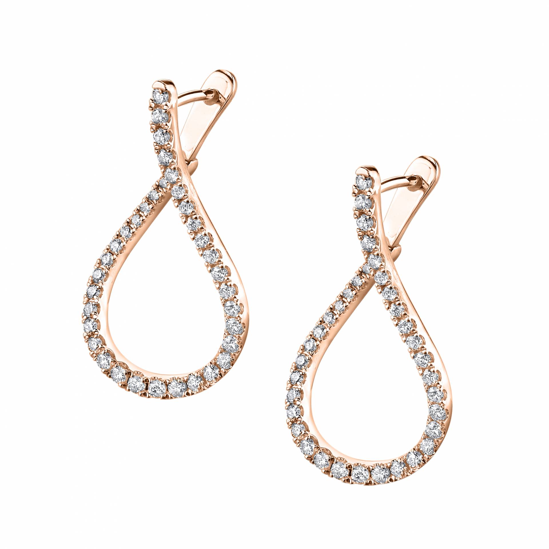 Modern Diamond Hoop Earrings - 1.0 Carat