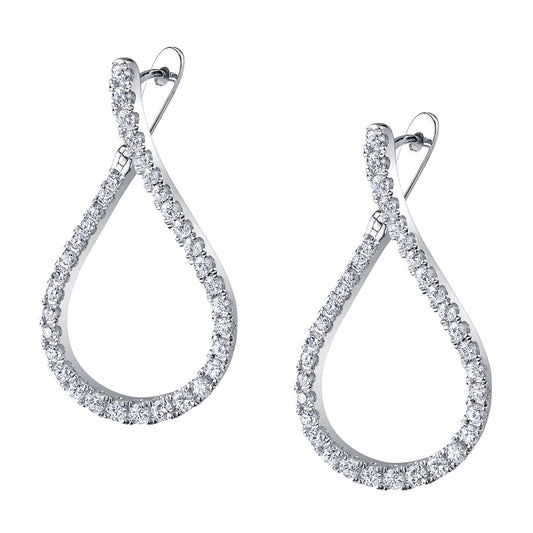 Modern Diamond Earrings - 1.5 Carat