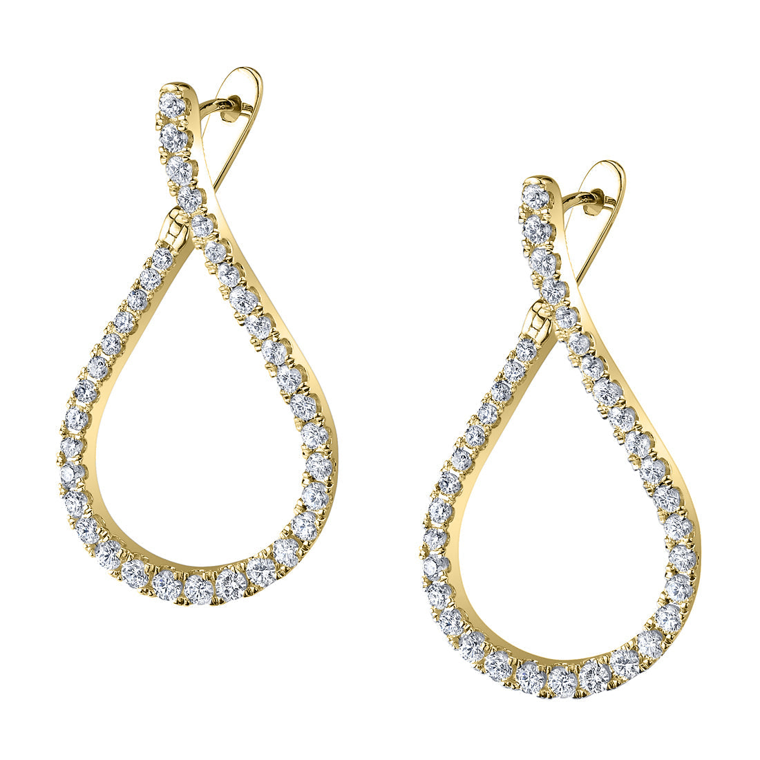 Modern Diamond Earrings - 1.5 Carat