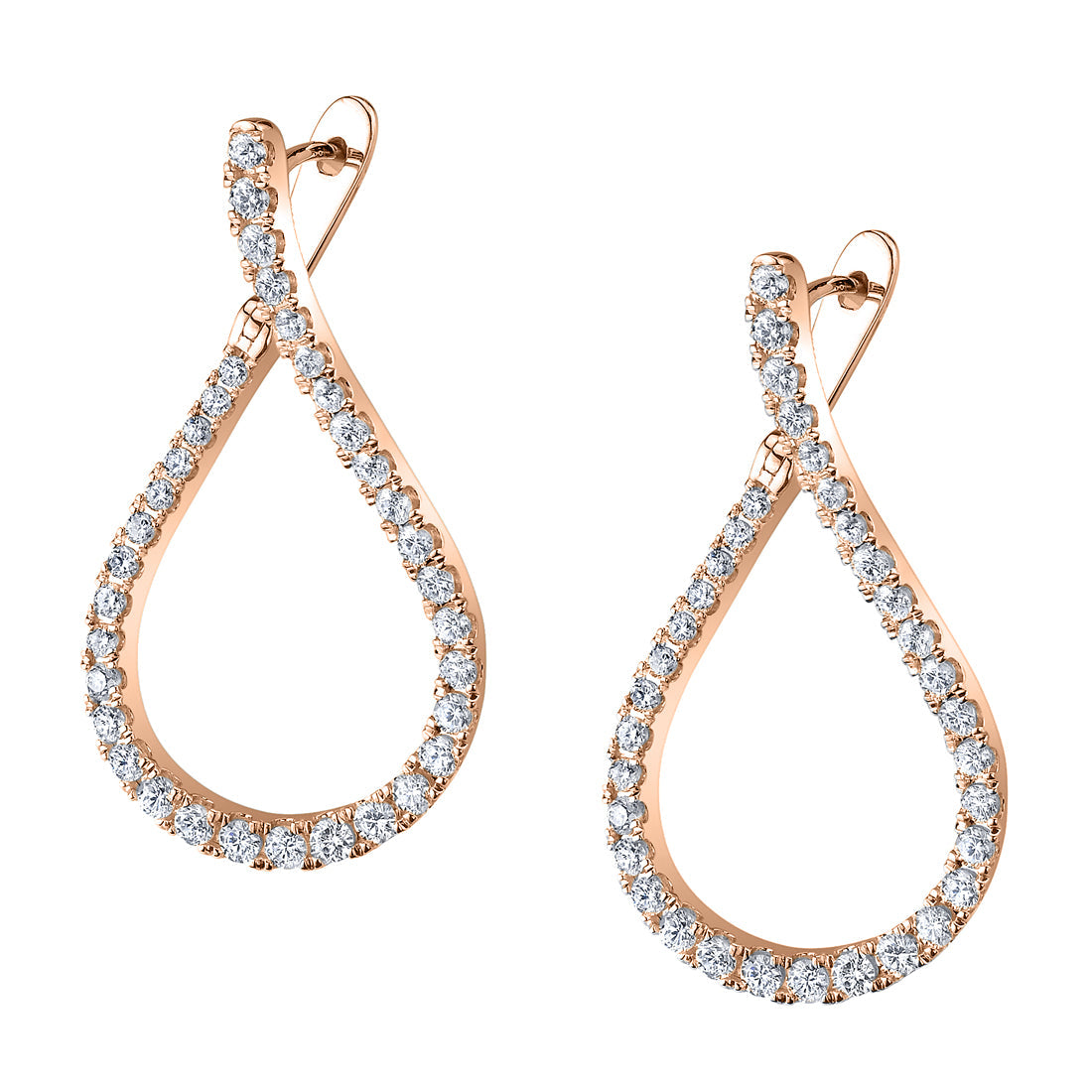Modern Diamond Earrings - 1.5 Carat