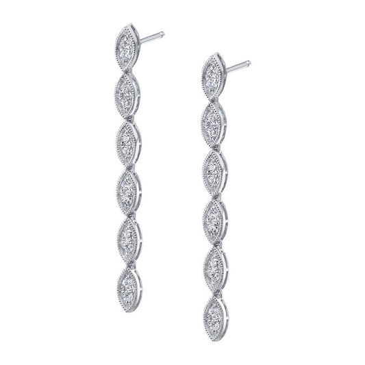 Vintage Inspired Diamond Drop Earrings