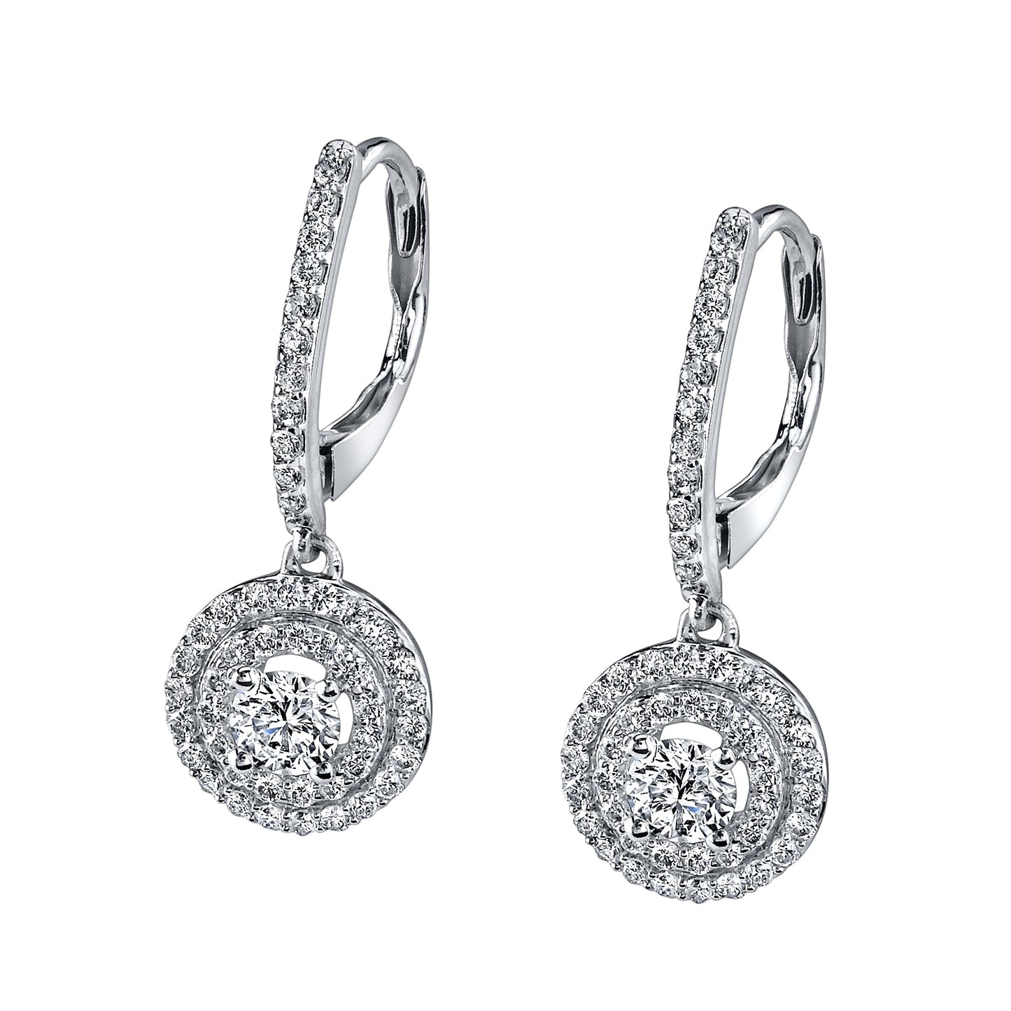 Double Halo Diamond Earrings