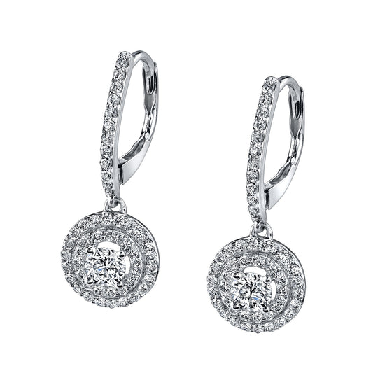 Double Halo Diamond Earrings