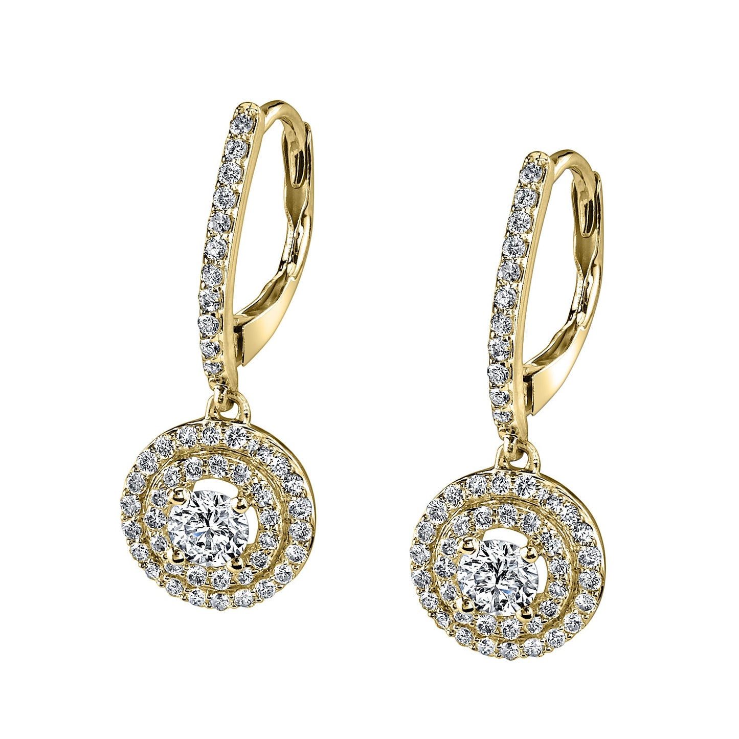 Double Halo Diamond Earrings
