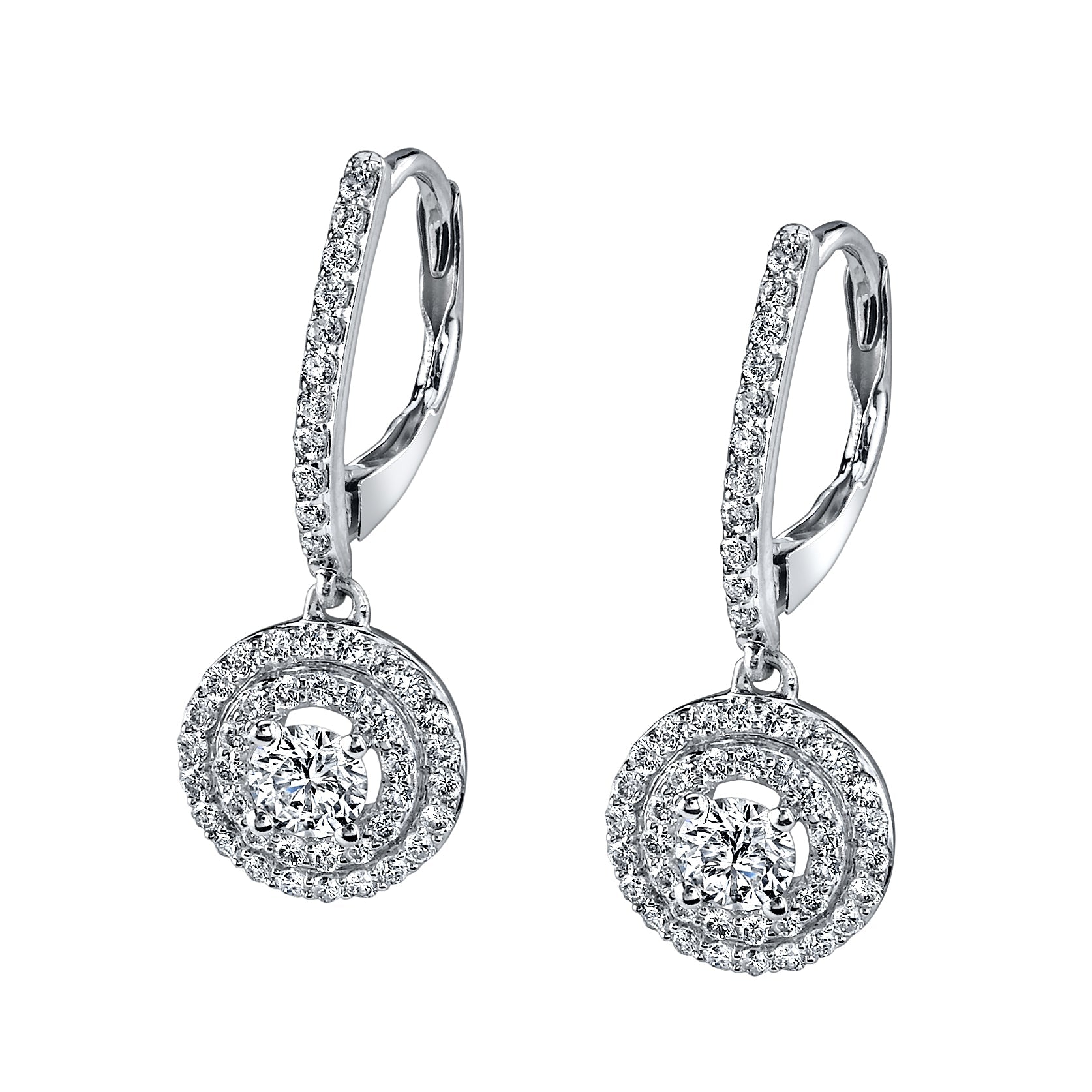 Double Halo Diamond Earrings