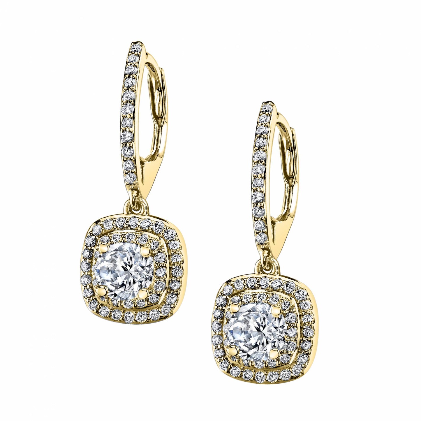 Double Halo Diamond Earrings