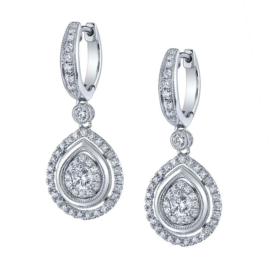 Pear Shaped Diamond Earrings