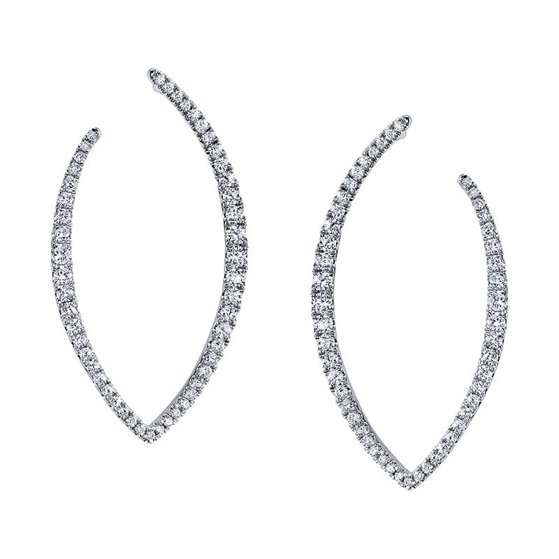 Modern Diamond Hoop Earrings