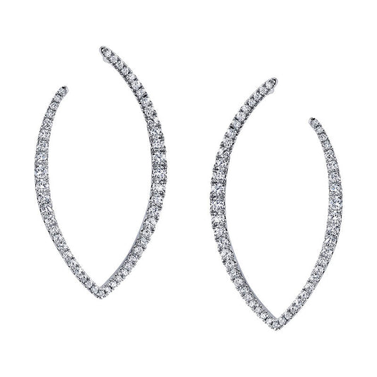 Modern Diamond Hoop Earrings