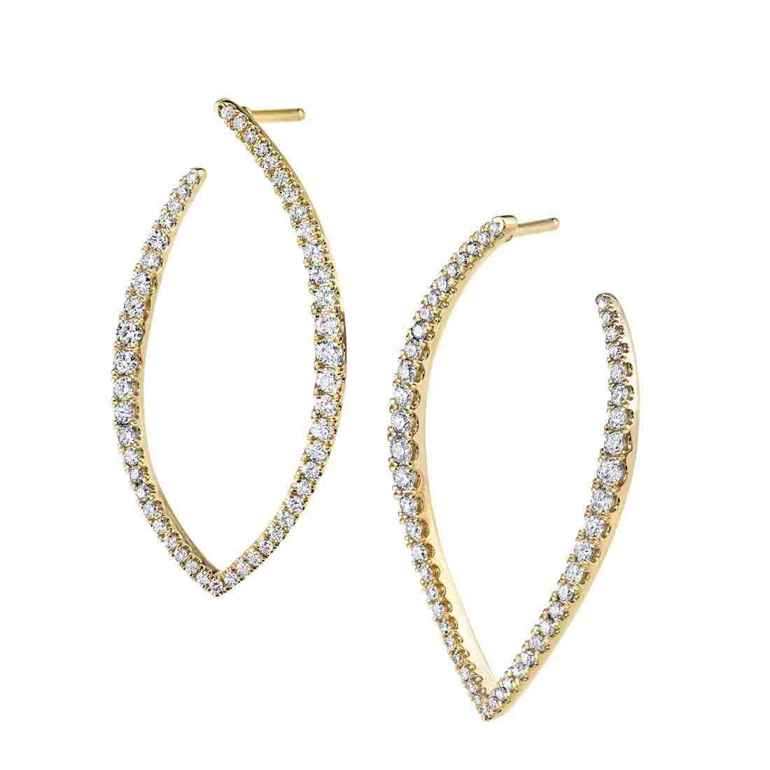 Modern Diamond Hoop Earrings