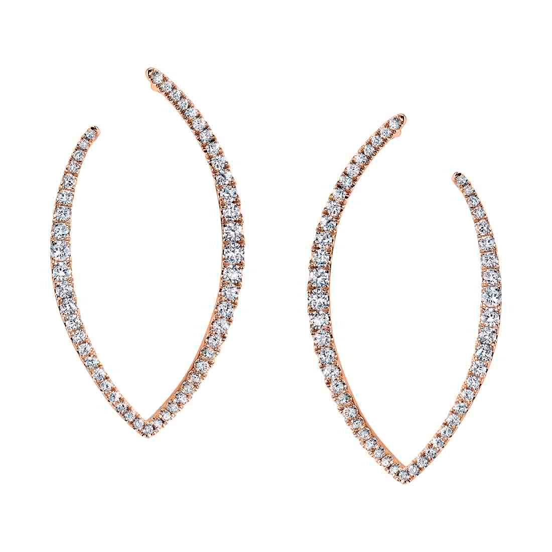 Modern Diamond Hoop Earrings