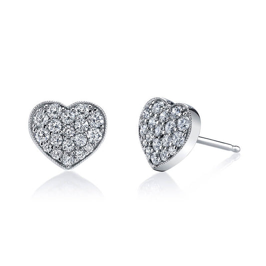 Heart Shaped Diamond Earrings