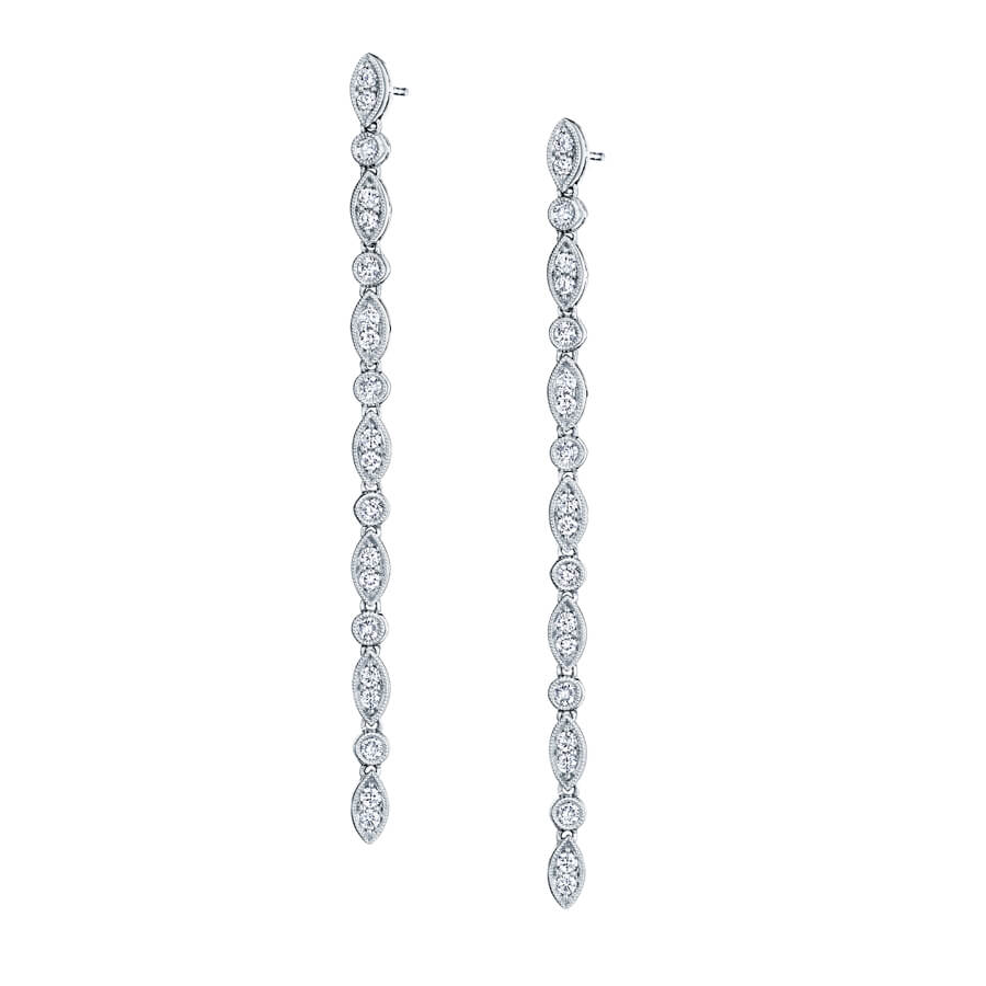 Modern Diamond Drop Earrings