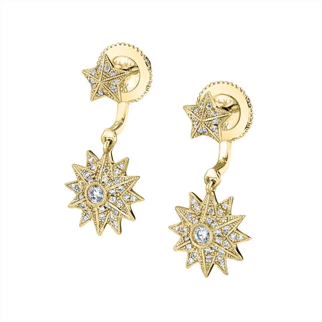 Star Shaped Peek A Boo Earrings