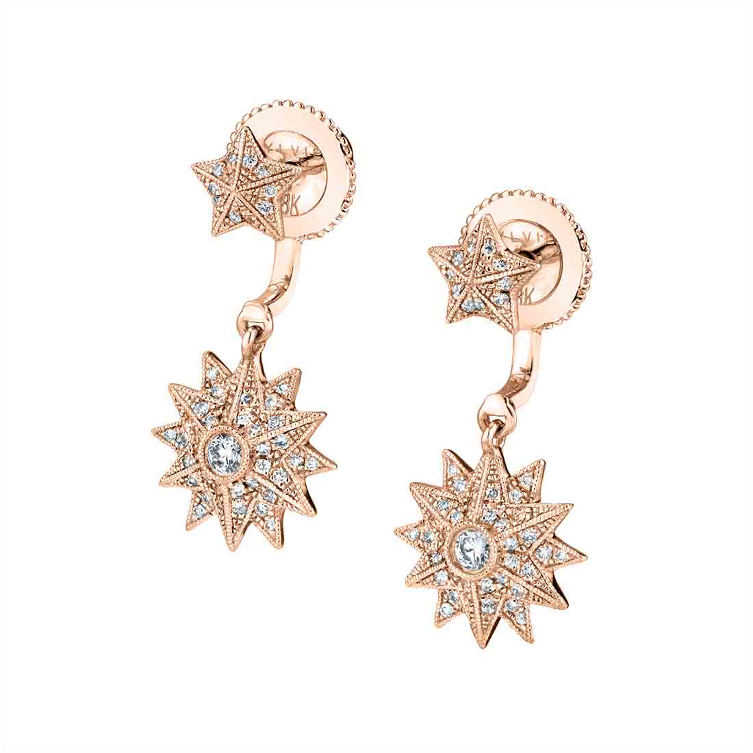Star Shaped Peek A Boo Earrings