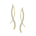 Diamond Fishhook Drop Earrings