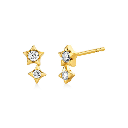 Solaz Diamond Sun Stud Earrings