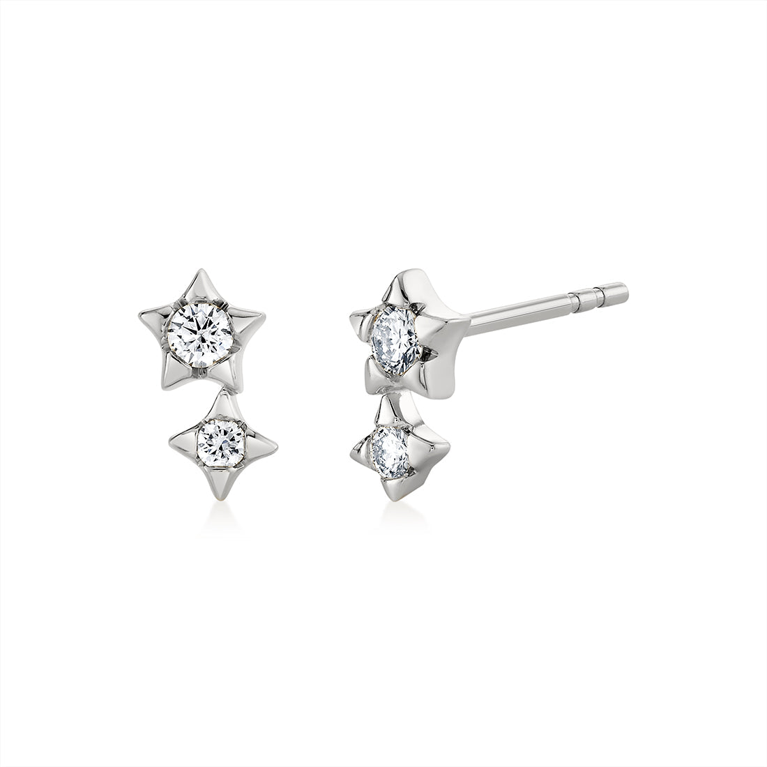 Solaz Diamond Sun Stud Earrings