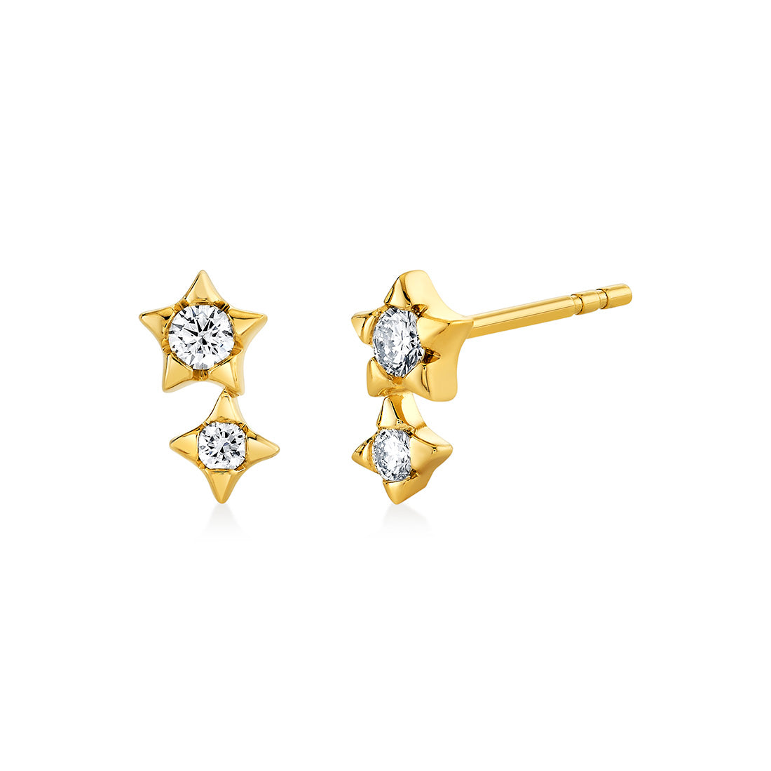 Solaz Diamond Sun Stud Earrings
