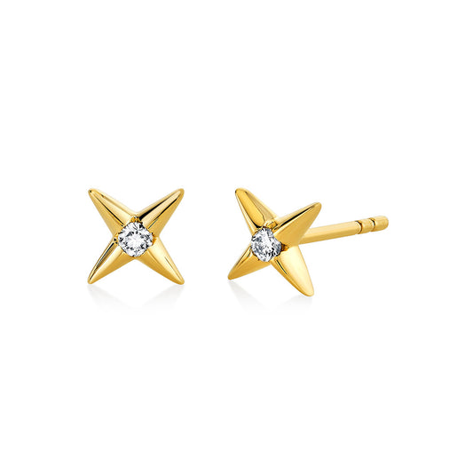 Solaz Diamond Sun Stud Earrings