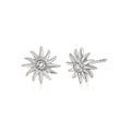 Solaz Bezel Shell Sun Diamond Earrings