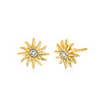 Solaz Bezel Shell Sun Diamond Earrings