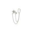 Solaz Sun Burst Diamond Earrings with Ear Cuff