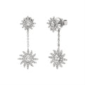 Solaz Diamond Sun Dangle Earrings with Bezel Diamond Shell