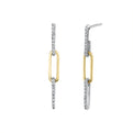 Eternelle Two Tone Diamond Paperclip Earrings