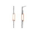 Eternelle Two Tone Diamond Paperclip Earrings