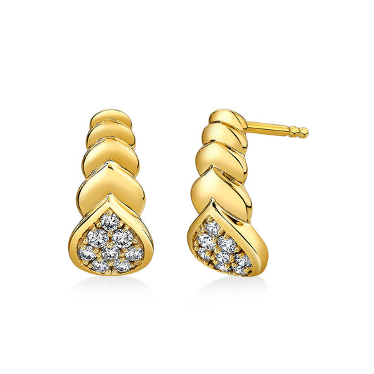 Auravie Shell Scallop Diamond Earrings