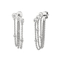 Shell Diamond Bezel Trio Chain Earrings