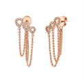 Diamond Shell Trio Chain Earrings
