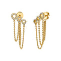 Diamond Shell Trio Chain Earrings