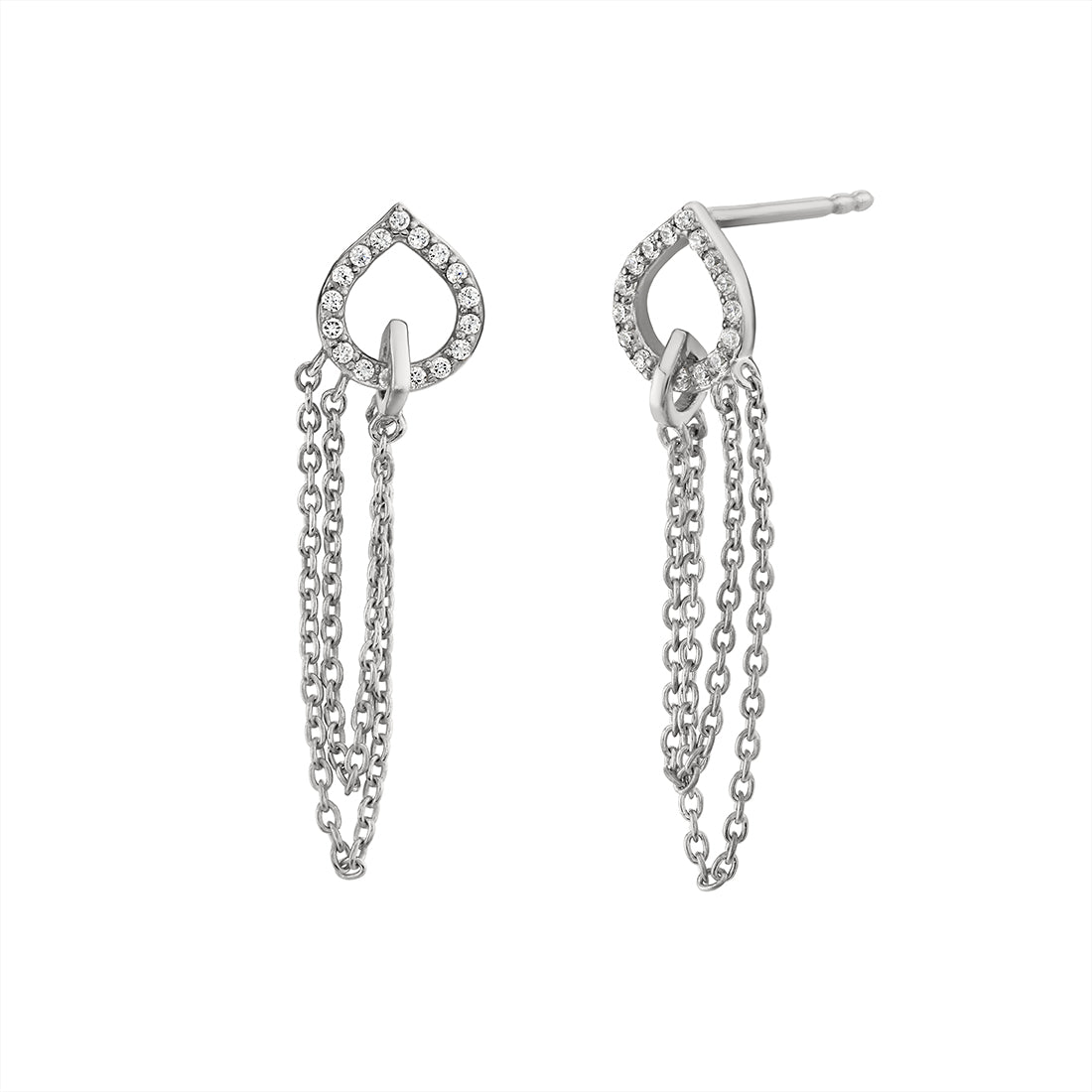 Diamond Shell Chain Earrings
