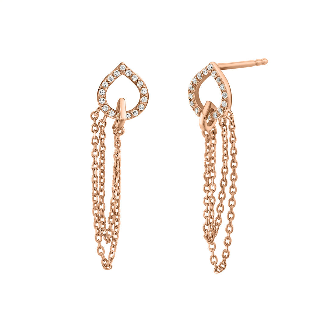 Diamond Shell Chain Earrings