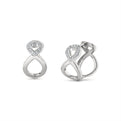 Auravie Shell Shaped Two Tone Diamond Hoop Earrings