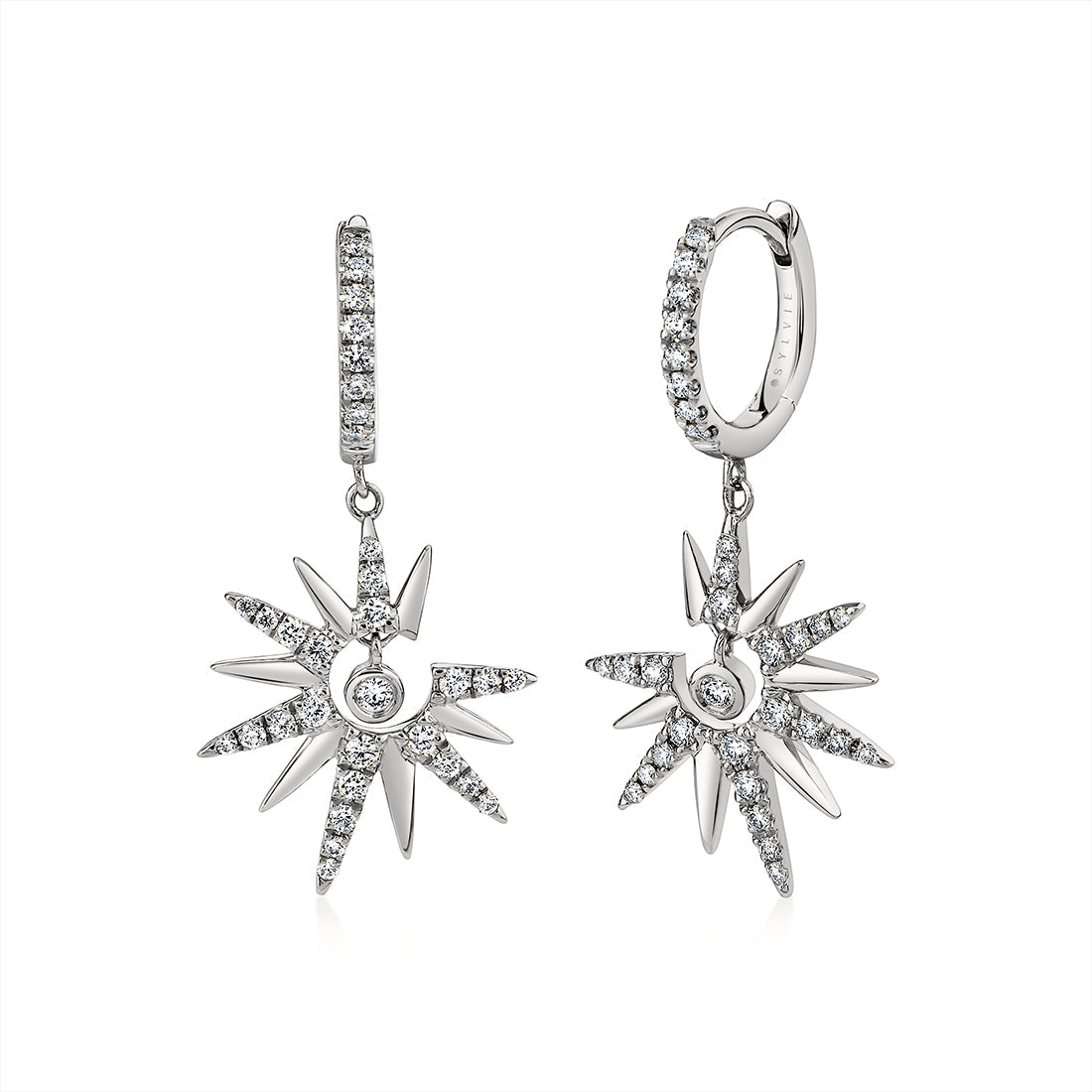 Solaz Diamond Sun Drop Earrings