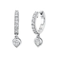 Shell Bezel Diamond Dangle Earrings
