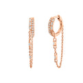 Baguette Diamond Chain Earrings