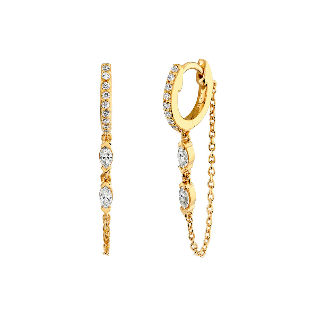 Marquise Diamonds Chain Earrings