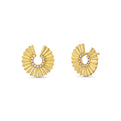 Lineaire Sculpted Diamond C-Shape Earrings