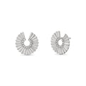 Lineaire Sculpted Diamond C-Shape Earrings