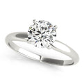 14K White Gold Round Brilliant Diamond Solitaire Engagement Ring