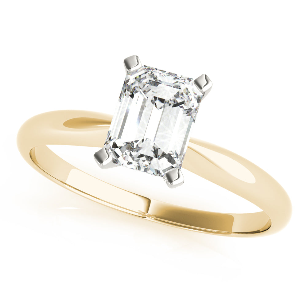 14K Yellow Gold Emerald Cut Diamond Solitaire Engagement Ring (1ctw)