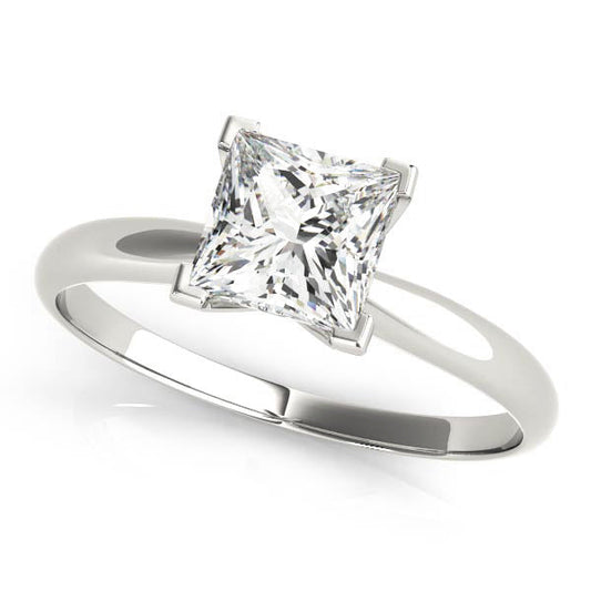 14K White Gold Princess Cut Diamond Solitiare (1ctw) 