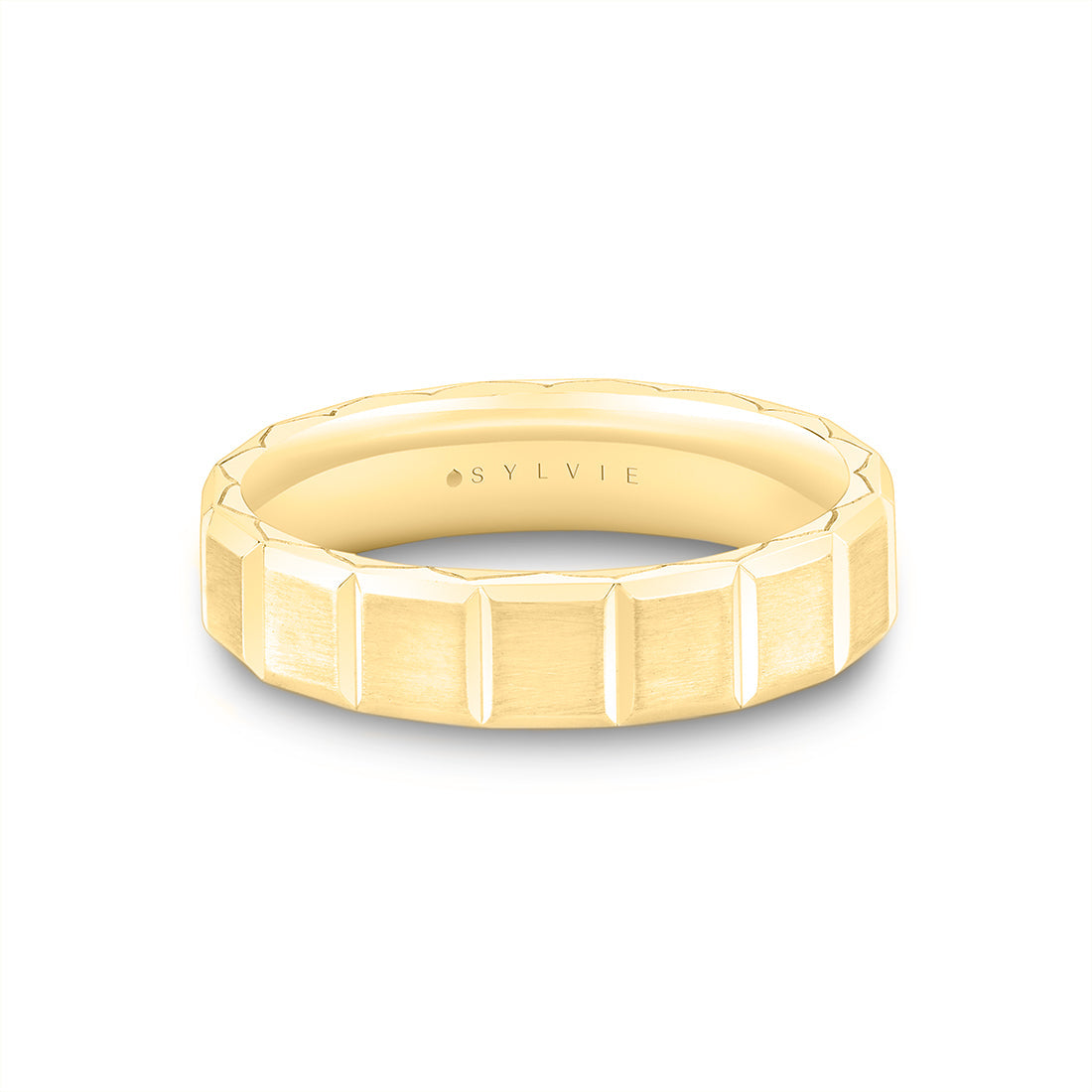 Fluted Shell Geometric Brushed Mens Band - Benedict