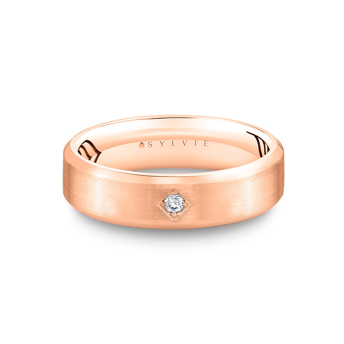 Shell Apex Brushed Diamond Mens Band - Lucien